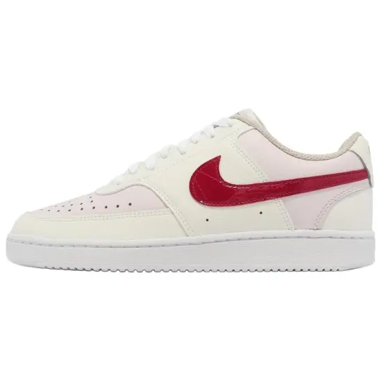 Nike Court Vision 1 Skateboarding Shoes Women's Low-top White/Red