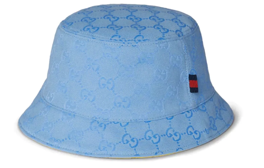 GUCCI Canvas Bucket Hats Unisex Blue