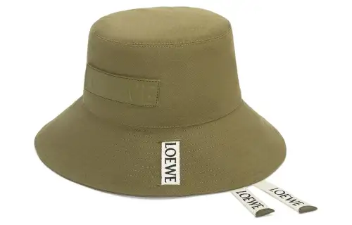 LOEWE Cotton Linen Canvas Bucket Hats Unisex Green