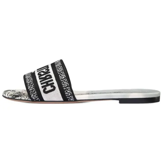 DIOR Dway Slip-Resistant Slide Slippers Women's White Black