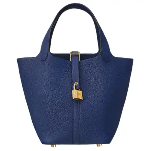HERMES Picotin Lock Maurice Bullock Leather Basket Bag, Bucket Bag, Handbag 18 Women's 73 Bleu Saphir Sapphire Blue