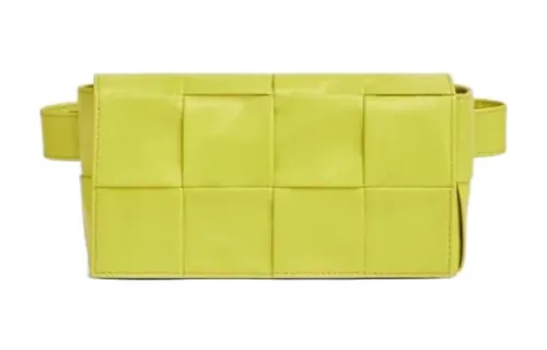 Bottega Veneta CASSETTE Sheepskin Tofu Bag Fanny Pack Mini Women's Lemon Kiwi Green