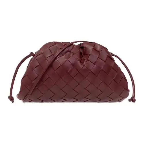 Bottega Veneta POUCH Cloud Bag Sheepskin Clutch Mini Women's Dark Red