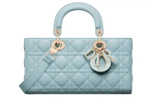 DIOR Lady D JOY Sheepskin Shoulder Bag, Crossbody Bag, Handbag Medium Women's Space Blue