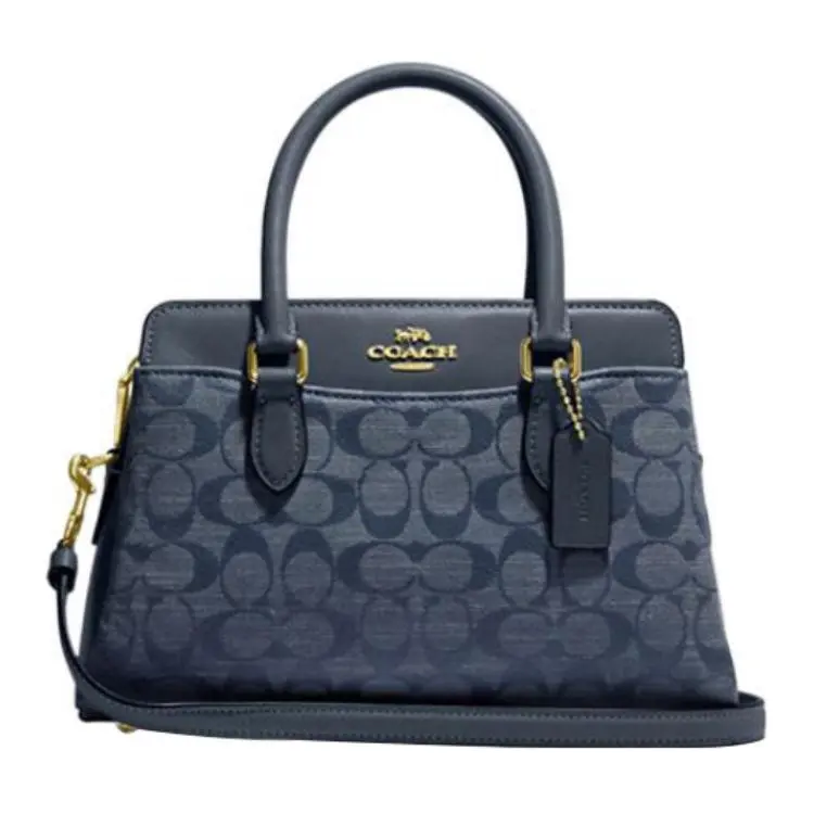 COACH Darcie Fabric With Cow Leather Handbag, Shoulder Bag, Crossbody Bag Medium Women's Denim Blue