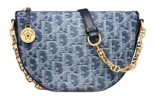 DIOR Oblique Jacquard Fabric Crossbody Bag, Shoulder Bag Women's Blue