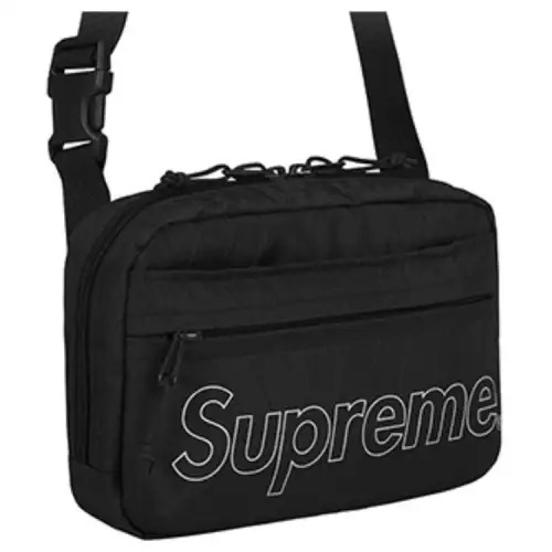 Supreme FW18 Nylon Fabric Shoulder Bag, Crossbody Bag Regular Unisex Black