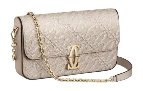 CARTIER C De Cartier Collection Calfskin Shoulder Bag, Crossbody Bag Mini Women's Beige
