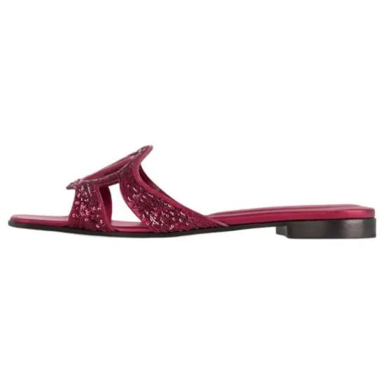 LOUIS VUITTON Isola Slide Slippers Women's Rose Red