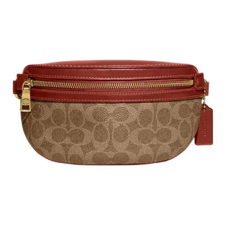COACH Bethany Coated Canvas With Calfskin One Shoulder Crossbody Fanny Packs Small Women's Tan