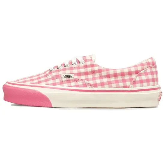 Vans Era Skateboarding Shoes Women's Low-top Pink Plaid Pattern
