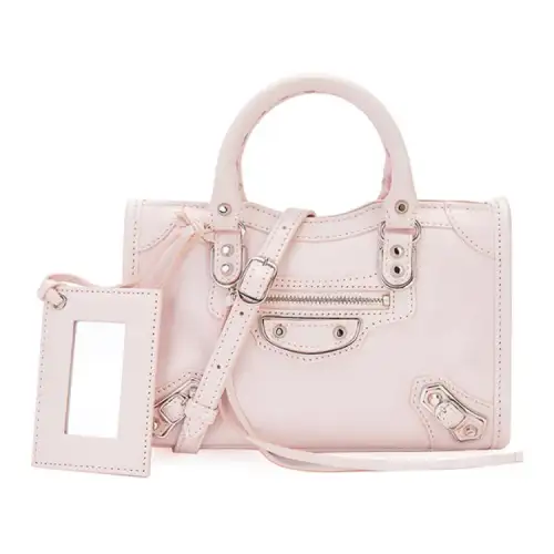 Balenciaga Sheepskin Biker Bag, Shoulder Bag, Crossbody Bag, Handbag Mini Women's Pink