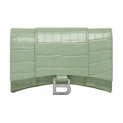 Balenciaga Hourglass Cow Leather Hourglass Bag, Shoulder Bag, Crossbody Bag, Wallet Small Women's Green