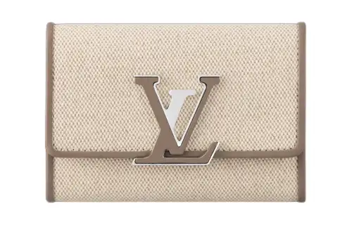 LOUIS VUITTON Cotton Canvas Wallet Women's Taupe
