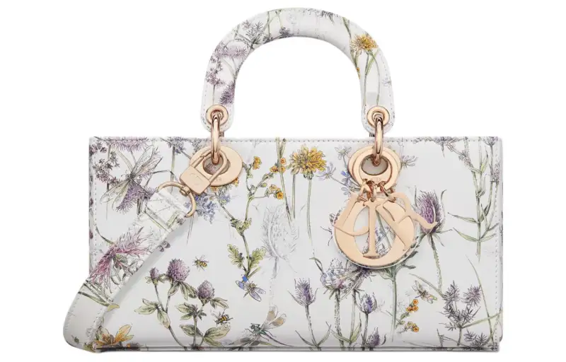 DIOR Print With Calfskin Shoulder Bag, Crossbody Bag, Handbag Medium Women's White & Multicolor