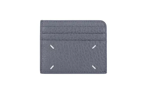 Maison Margiela Calfskin Card Holder Unisex Gray