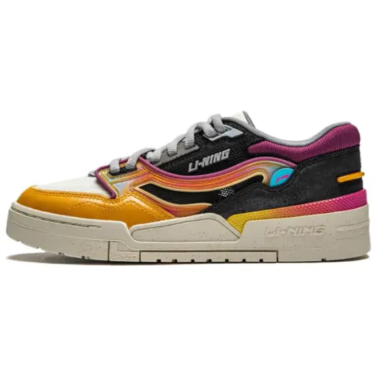 LINING 001 BTC Skateboard Shoes Men Low-Top Sub-Orange/Black/Ivory