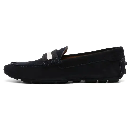 BALLY Striped-edge Suede Loafers