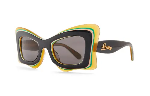 LOEWE Acetate Irregular Shape Sunglasses Unisex Black