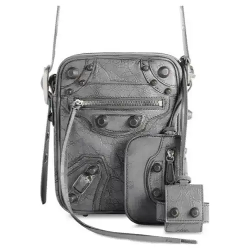 Balenciaga Le Cagole Arena Lambskin Shoulder Bag, Crossbody Bag Men's Gray
