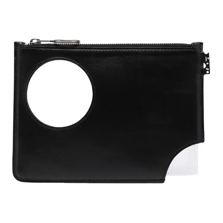 OFF WHITE Leather Clutch Men's Black