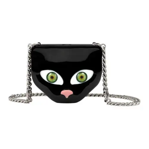 GUCCI Metal Shoulder Bag, Crossbody Bag Women's Black Resin