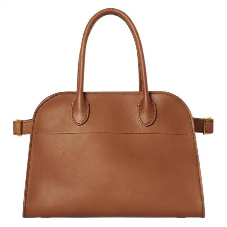 THE ROW Soft Margau Natural Grain Saddle Leather One Shoulder Handbag Regular Women's Brown