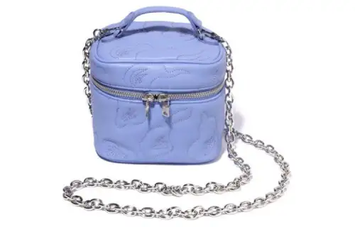 A BATHING APE Synthetic Leather Makeup Bag, Shoulder Bag, Crossbody Bag, Handbag Large Women's Purple
