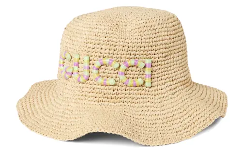 GUCCI Logo-patch Raffia Hat