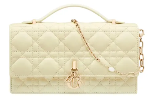 DIOR My Dior Sheepskin Shoulder Bag, Crossbody Bag, Handbag Mini Women's Light Yellow