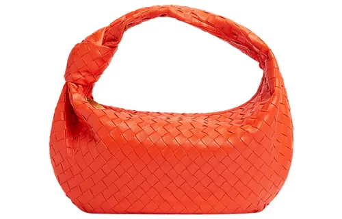 Bottega Veneta Jodie Lambskin One Shoulder Handbag Small Women's Orange