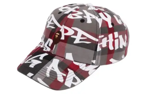 A BATHING APE Graffiti Check Panel Cap