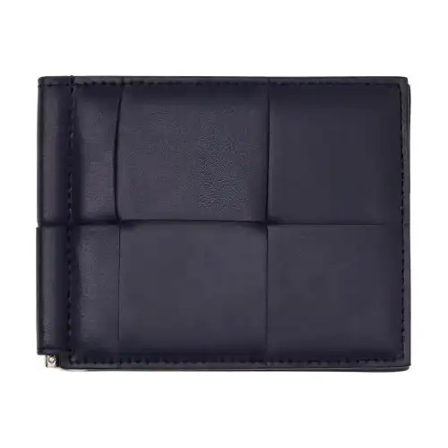 Bottega Veneta Calfskin Wallet Men's Dark Blue