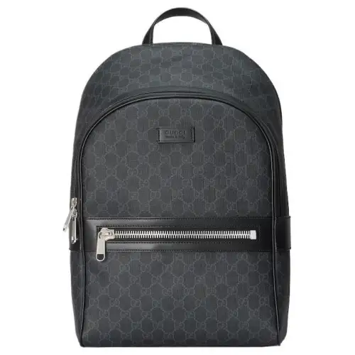 GUCCI Canvas Backpack Unisex Black