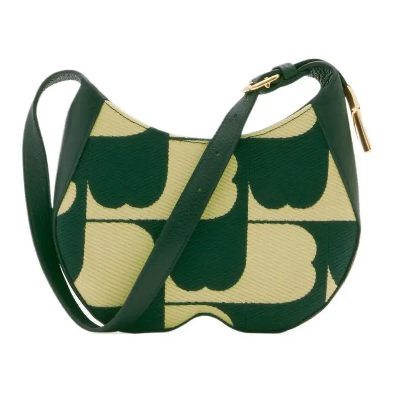 Burberry Grain Calfskin With Cotton Crossbody Bag, Shoulder Bag Women's Ivy Green
