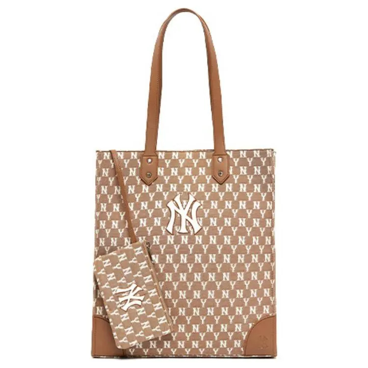 MLB Monogram Polyester Combo Bag, Tote Bag, Shopping Bag, Shoulder Bag, Handbag Regular Unisex Khaki