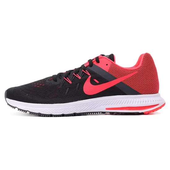 Nike ZOOM Winflo 2 Wear resistant And Lightweight Low Top Casual Running Shoes Men's Black Red
