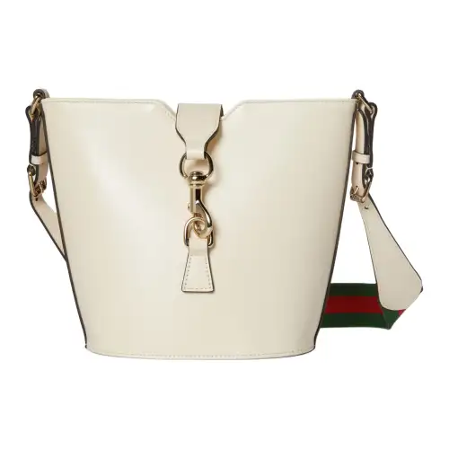 GUCCI Leather Bucket Bag, Shoulder Bag, Crossbody Bag Mini Women's Ivory White