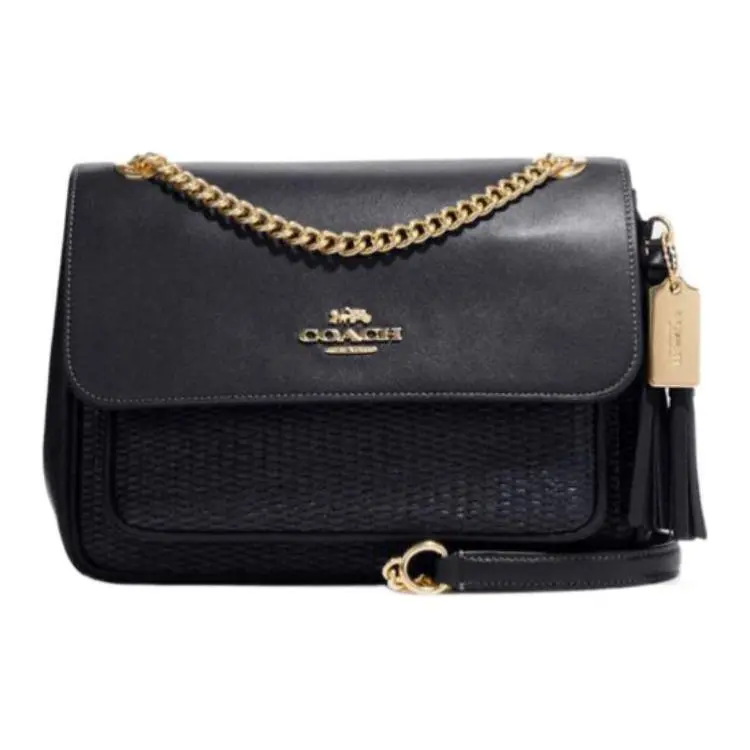 COACH Klare Fabric With Leather Shoulder Bag, Crossbody Bag Small Women's Dark Blue