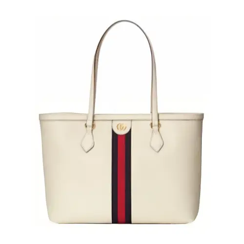 GUCCI Ophidia Leather Tote Bag, Shopping Bag, Shoulder Bag, Handbag Women's White