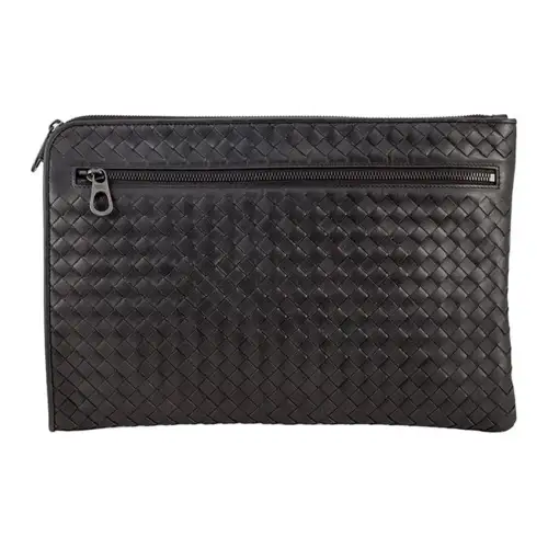 Bottega Veneta Sheepskin Clutch Men's Ink Wash Gray