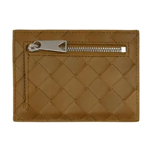 Bottega Veneta Calfskin Wallet, Card Holder Men's Light Brown