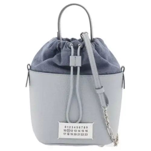 Maison Margiela 5AC Leather Bucket Bag, Shoulder Bag, Crossbody Bag, Handbag Women's Blue