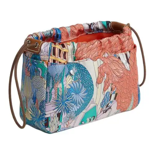 HERMES Fourbi Silky Silk, Bareina Calfskin Bag Insert, Crossbody Bag, Shoulder Bag Women's Multicolor