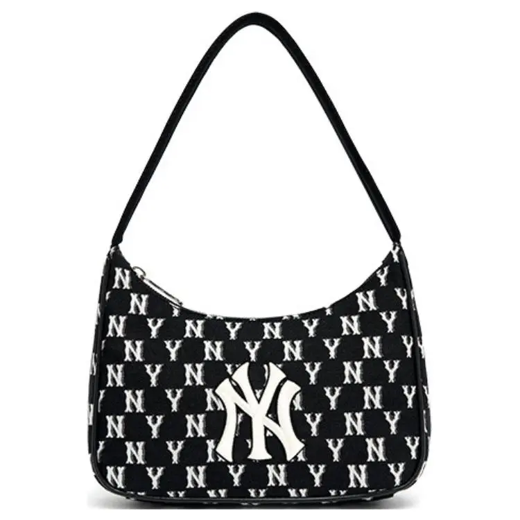 MLB New York Yankees Monogram Jacquard Hobo Bag Black