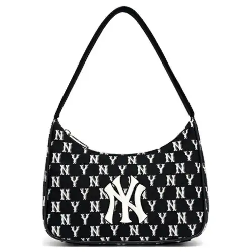MLB New York Yankees Monogram Jacquard Hobo Bag Black