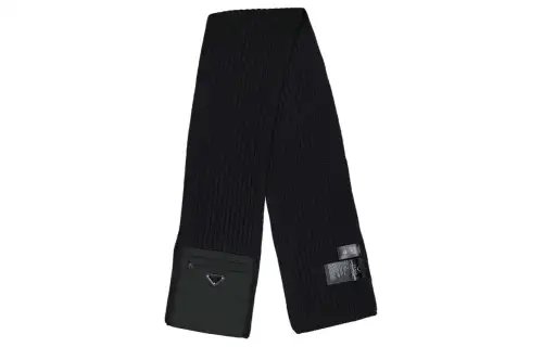 PRADA Knit Scarves Unisex Black