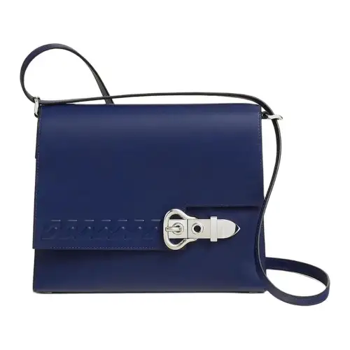 HERMES Boucle Sellier Silver Tone Buckle Swift Calfskin Crossbody Bags Women's 73 Bleu Saphir Sapphire Blue
