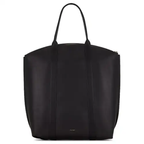THE ROW Top Zip Closure Leather Handbag Women's Black
