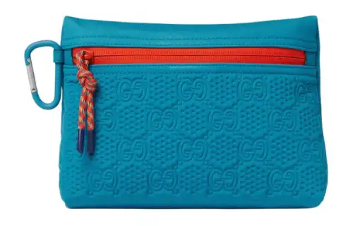 GUCCI Diving Wetsuit Fabric Clutch Small Unisex Iron Cyan